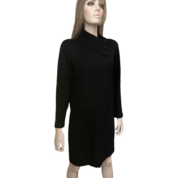 Jones New York Merino Blend Shift Dress Black S-M - Picture 3 of 15